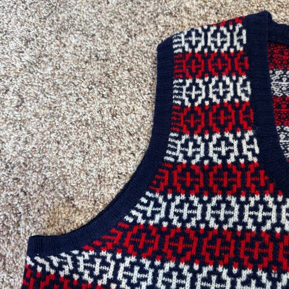 EUC VTG 50s/60s Fair Isle Sweater Vest I Magnin Shetland Wool Preppy Sz 44 - Picture 7 of 14
